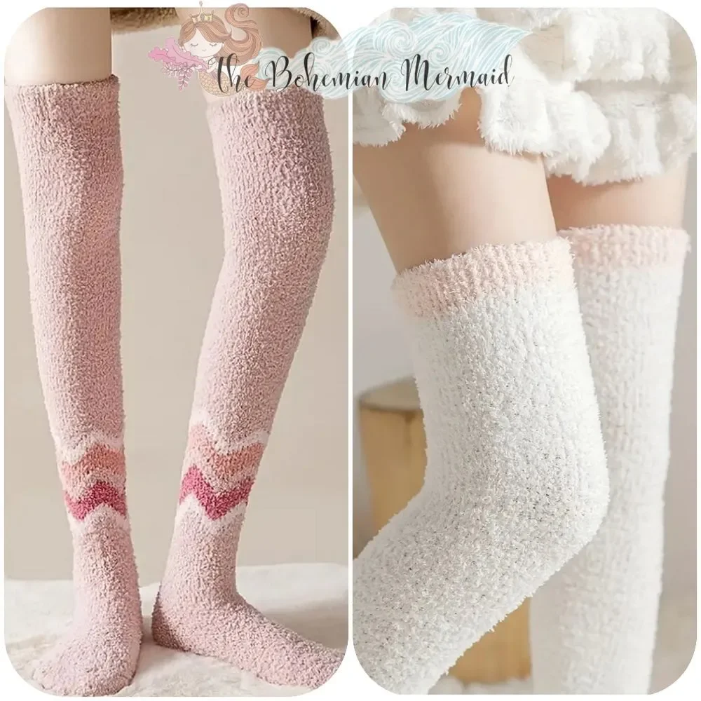 🍒NWT🍒 2 PK PLUSH WINTER THIGH HIGH CLOUD SOCKS